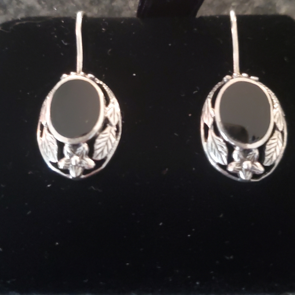 Onyx & Sterling Earrings